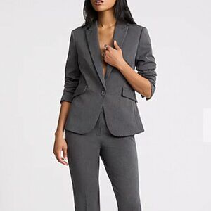 Express Gray Women's Single-Button Blazer